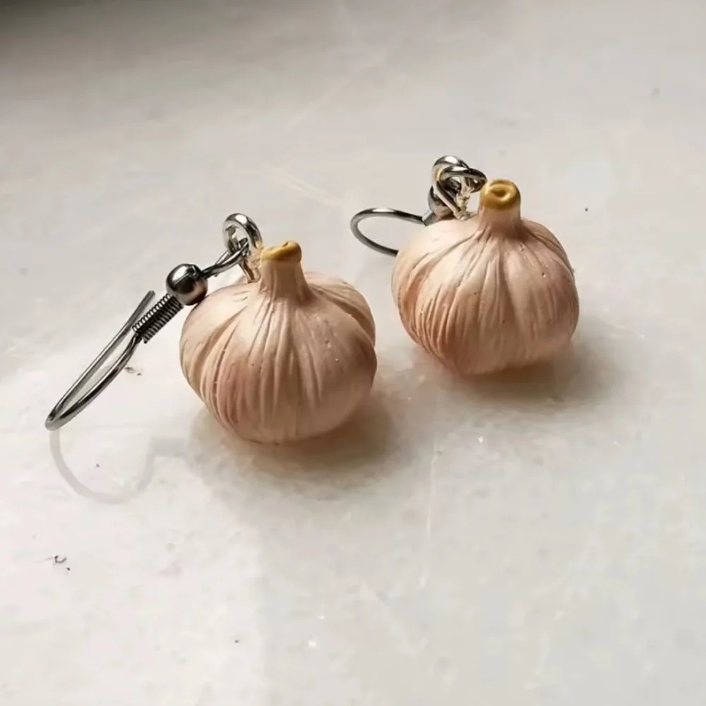 Garlic Bulb Cream Earrings